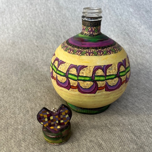 Italian Hand-painted Glass Vase-Ornament - Picture 5 of 9